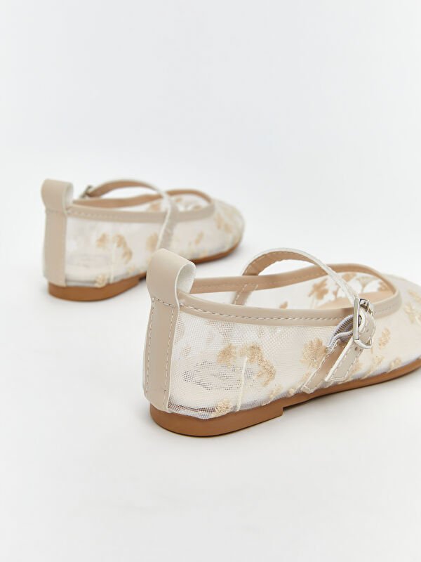 Lcw Steps Ekru Lcw Steps Çiçek Nakışlı Kız Bebek Babet