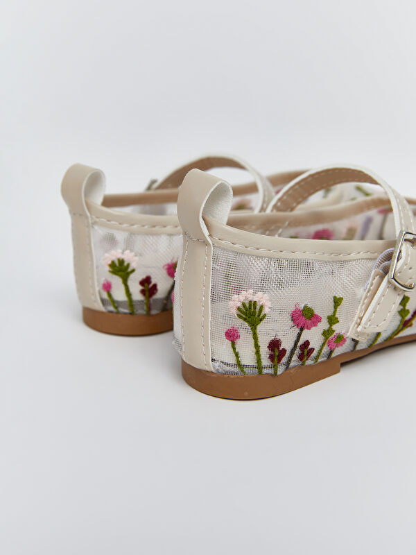 Lcw Steps Ekru Lcw Steps Çiçek Nakışlı Kız Bebek Babet