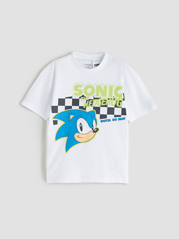 LCW Kids Bisiklet Yaka Sonic Baskılı Erkek Çocuk Tişört