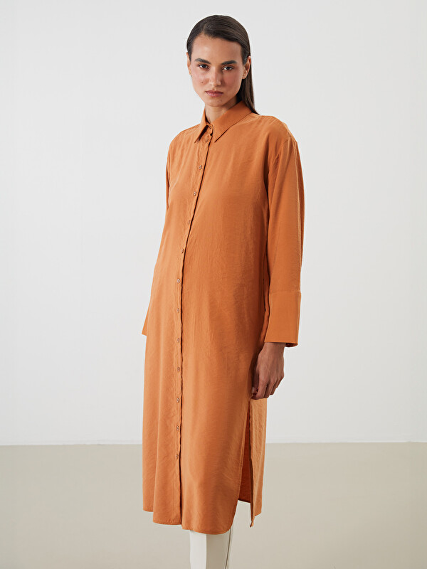 LCW Modest Oversize Modal Karışımlı Kadın Gömlek Tunik