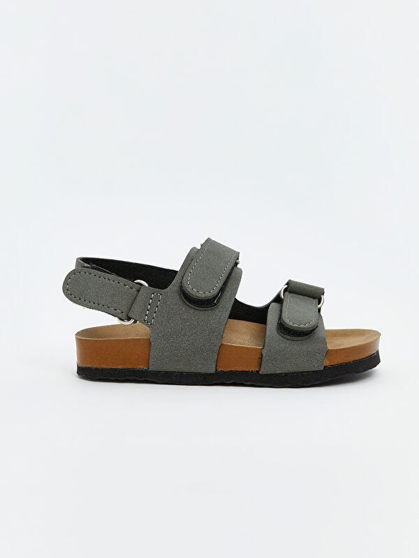 Süet Görünümlü Erkek Çocuk Sandalet - Görsel 3