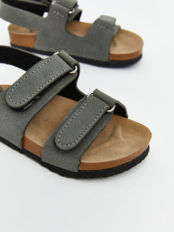 Süet Görünümlü Erkek Çocuk Sandalet - Görsel 4