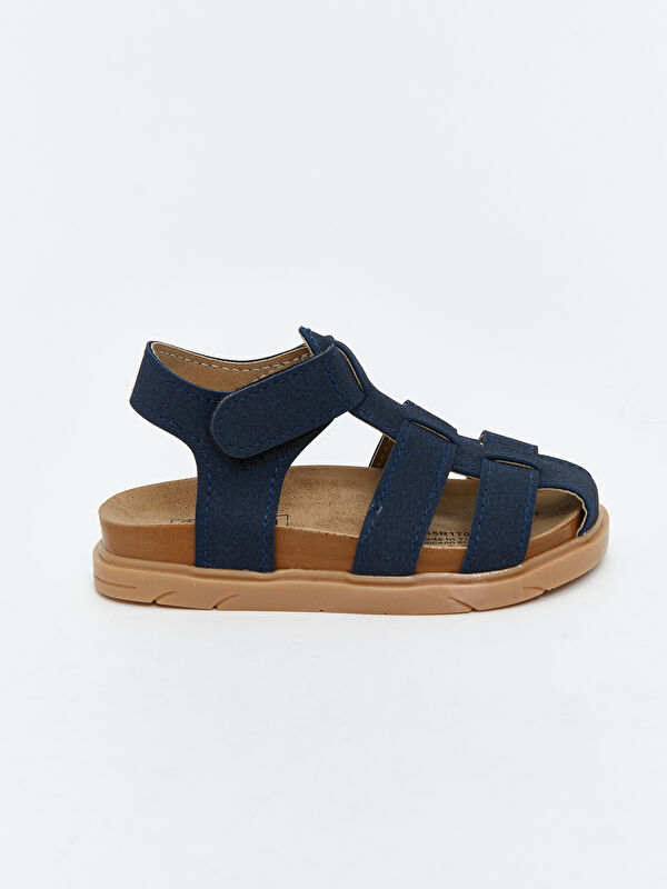 Lcw Steps Kahverengi Lcw Steps Süet Görünümlü Cırt Cırtlı Erkek Bebek Sandalet