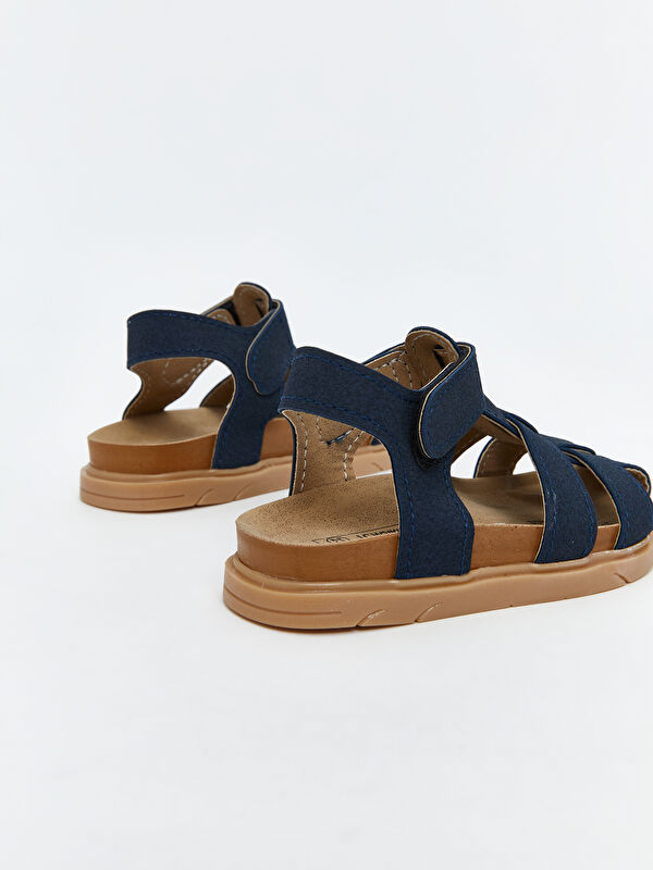 Lcw Steps Kahverengi Lcw Steps Süet Görünümlü Cırt Cırtlı Erkek Bebek Sandalet