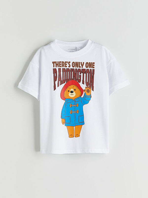 LCW Kids Bisiklet Yaka Paddington Baskılı Erkek Çocuk Tişört