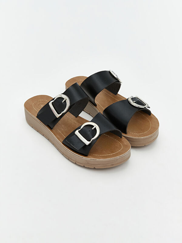 Çift Bantlı Kadın Terlik - Görsel 2