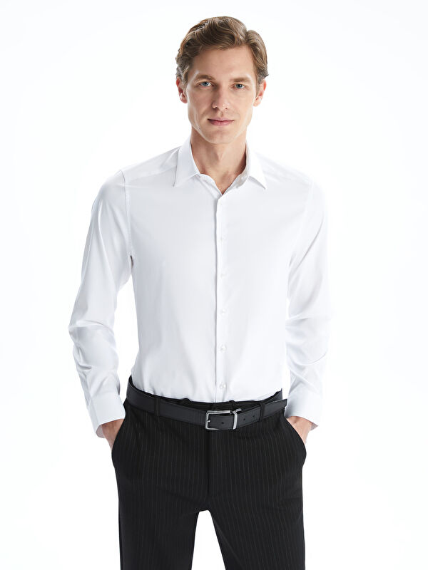 LCW BUSINESS Slim Fit Armürlü Erkek Gömlek