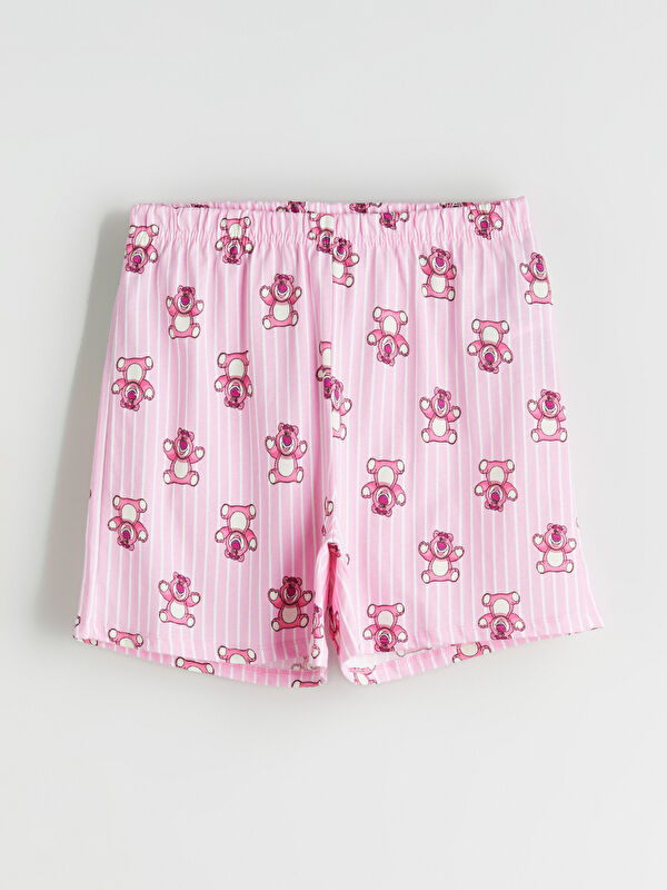 LCW Young Beli Lastikli Toy Story Baskılı Kadın Şort Pijama Altı
