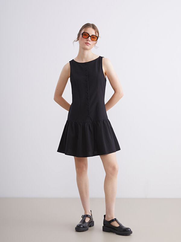 XSIDE Frau SCHWARZ Kleid