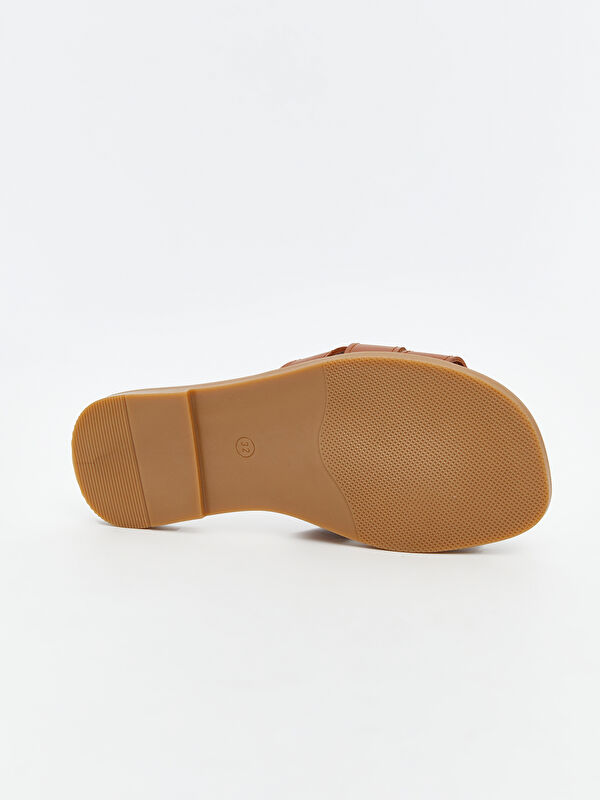 Deri Görünümlü Kız Çocuk Terlik - Görsel 5