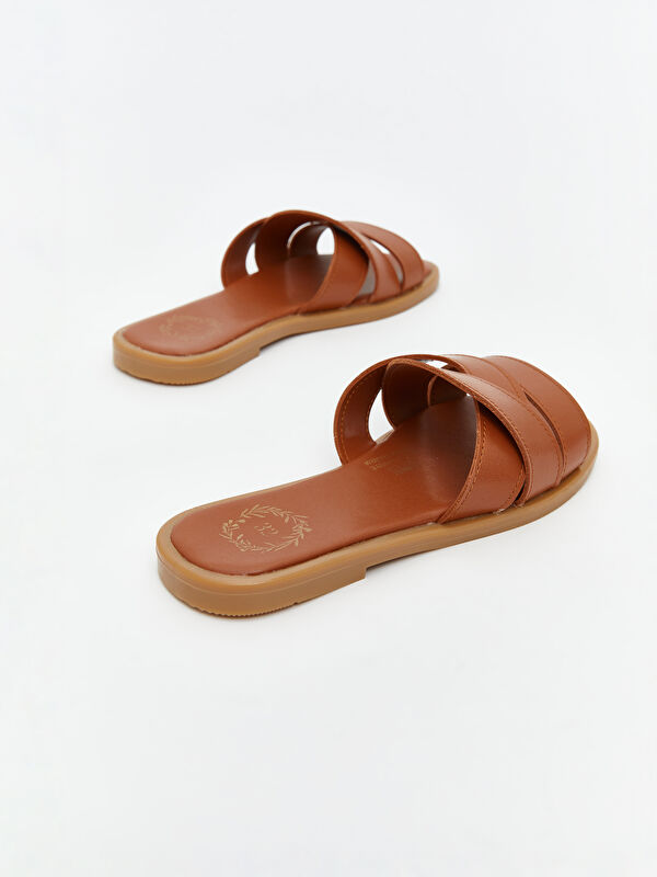 Deri Görünümlü Kız Çocuk Terlik - Görsel 6