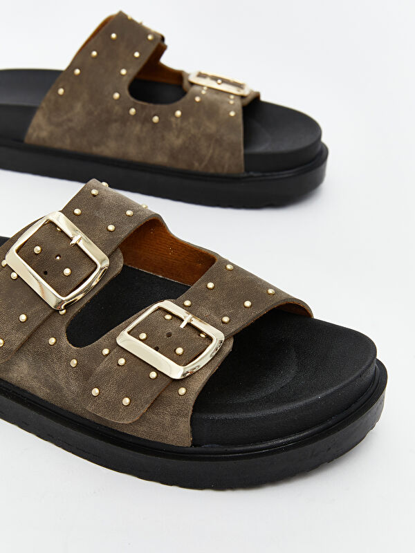 Lcw Steps Kahverengi Lcw Steps Süet Görünümlü Kız Çocuk Terlik