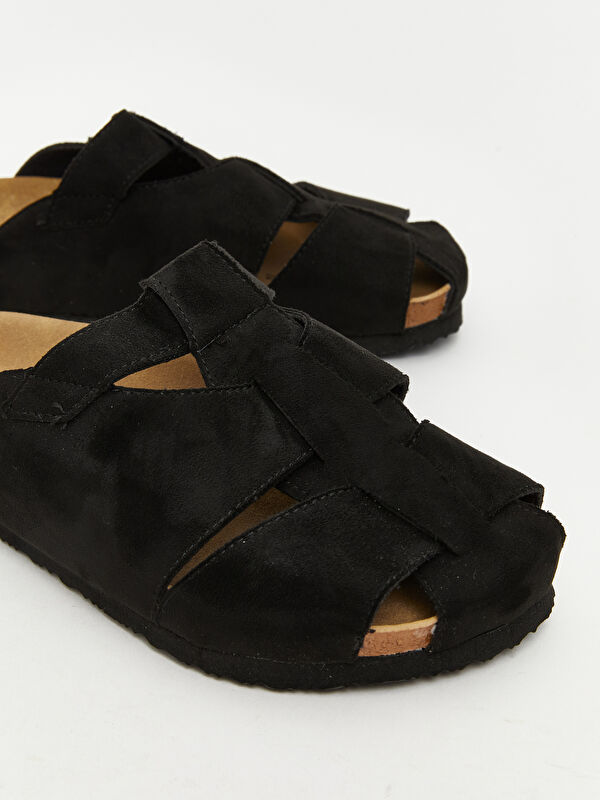 Lcw Steps Siyah Lcw Steps Süet Görünümlü Erkek Çocuk Terlik