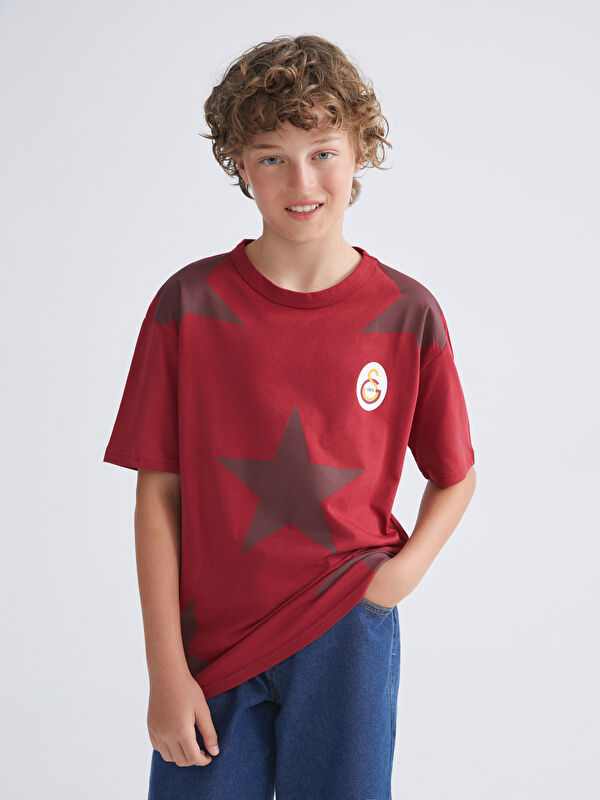 LCW Kids Bisiklet Yaka Galatasaray Baskılı Erkek Çocuk Tişört