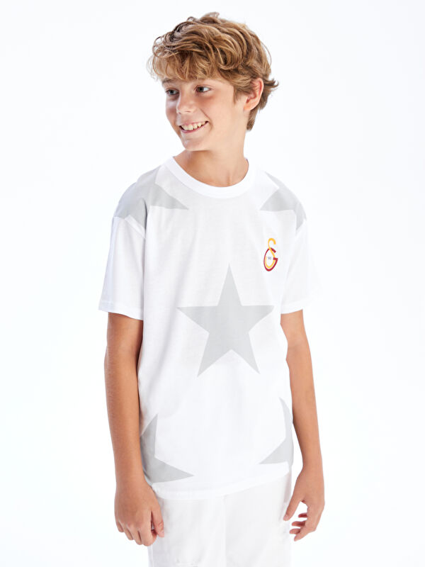 LCW Kids Bisiklet Yaka Galatasaray Baskılı Erkek Çocuk Tişört