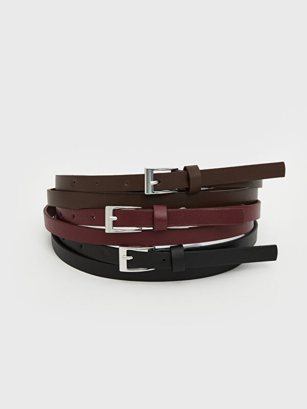 LCW ACCESSORIES Deri Görünümlü Kadın Kemer 3'lü