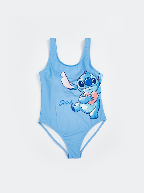 LCW Kids Stitch Baskılı Kız Çocuk Mayo