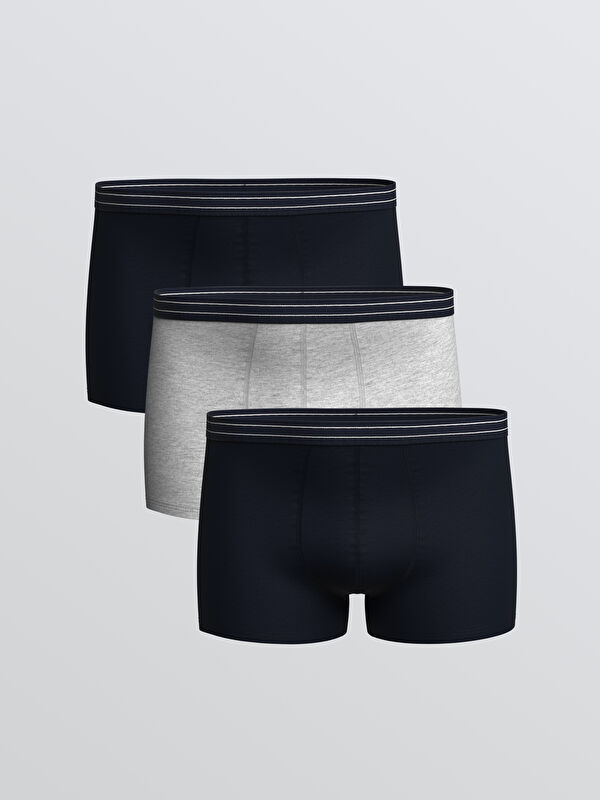 LC WAIKIKI Büyük Beden Standart Kalıp Pamuklu Esnek Erkek Boxer 3'lü