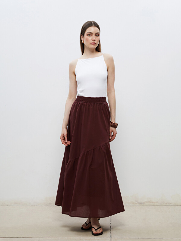 Soulife Beli Lastikli Pileli Etek