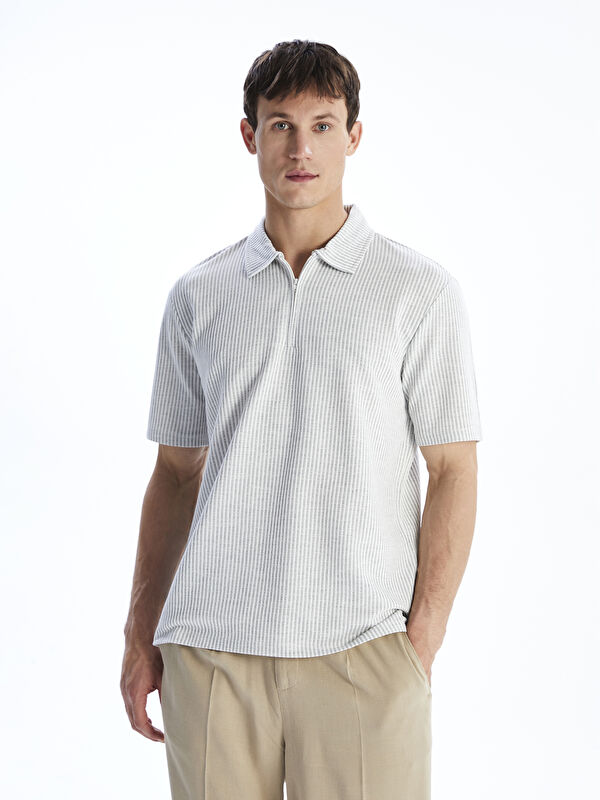 LCW Vision Polo Yaka Çizgili Erkek Tişört