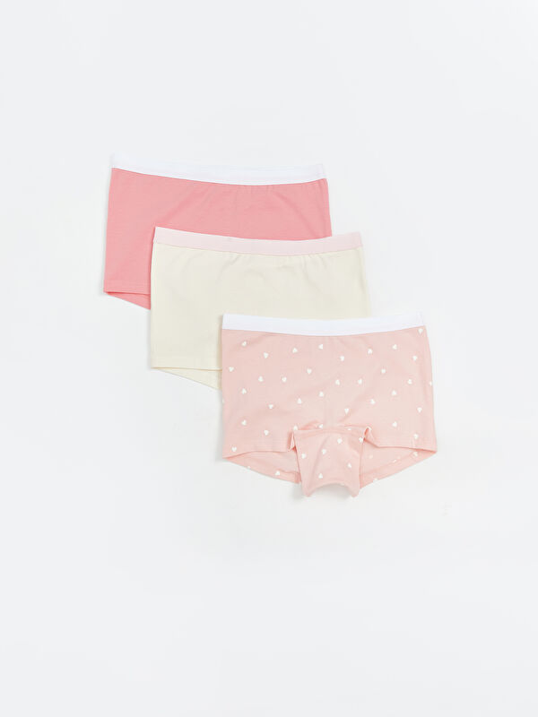 LCW Kids Beli Lastikli Kız Çocuk Boxer 3'lü
