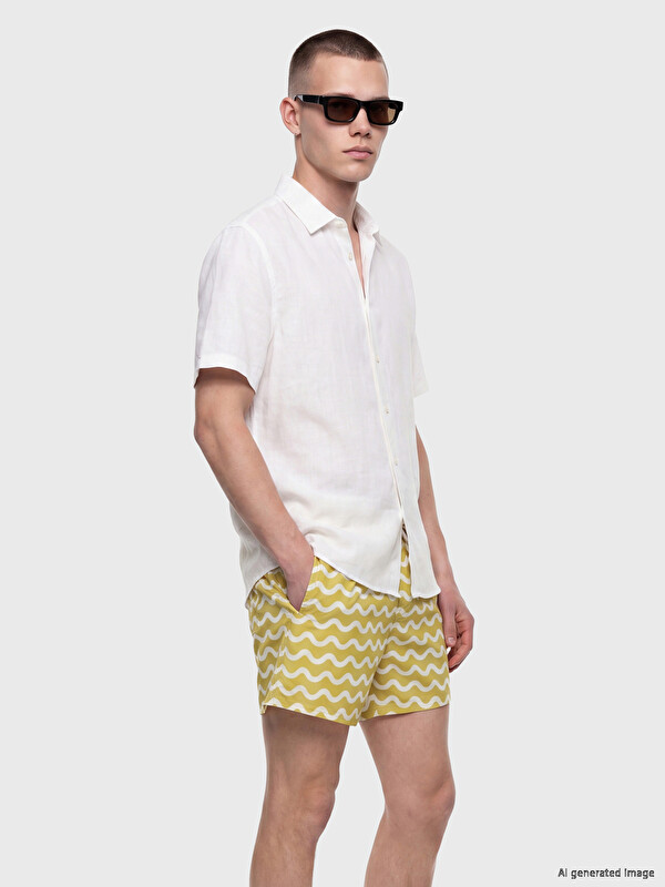 LCW SWIMWEAR Kısa Boy Desenli Erkek Deniz Şortu