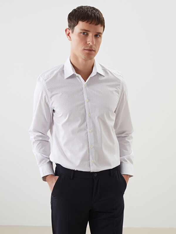LCW BUSINESS Slim Fit Patterned Poplin Men's Shirt