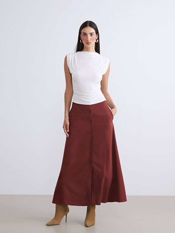 LCWAIKIKI Classic Loose Fit A Kesim Müslin Etek