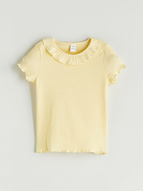 LCW Kids Bisiklet Yaka Basic Kız Çocuk Tişört