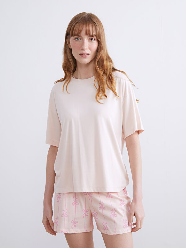 LCW DREAM Bisiklet Yaka Kadın Pijama Üstü