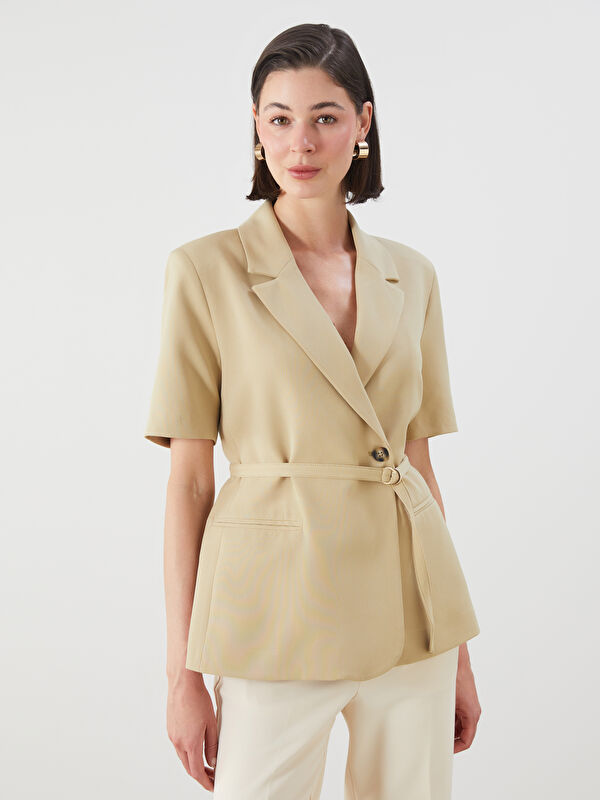 LCWAIKIKI Classic Beli Kemerli Kadın Blazer Ceket