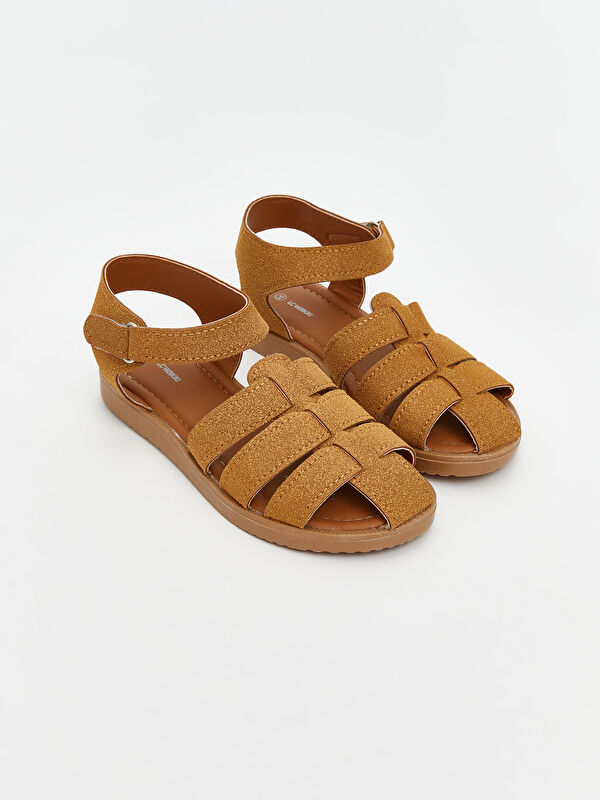 LCW STEPS Süet Görünümlü Kız Çocuk Sandalet