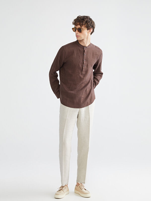 SOUTHBLUE Standart Kalıp %100 Keten Erkek Pantolon