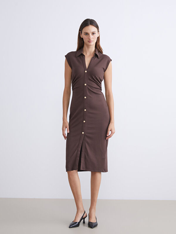 LCWAIKIKI Classic Büzgülü Gömlek Elbise