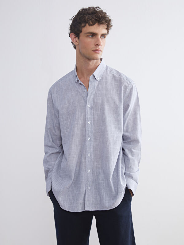 LCW Vision Regular Fit Uzun Kollu Poplin Erkek Gömlek
