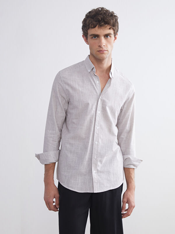 LCW Vision Regular Fit Uzun Kollu Poplin Erkek Gömlek