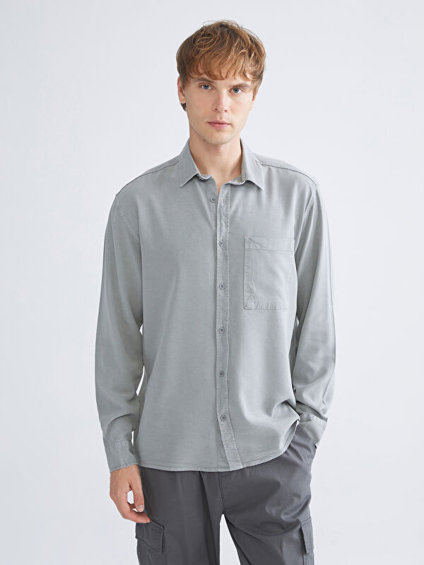 XSIDE Regular Fit Long Sleeve Gabardine Men's Shirt
