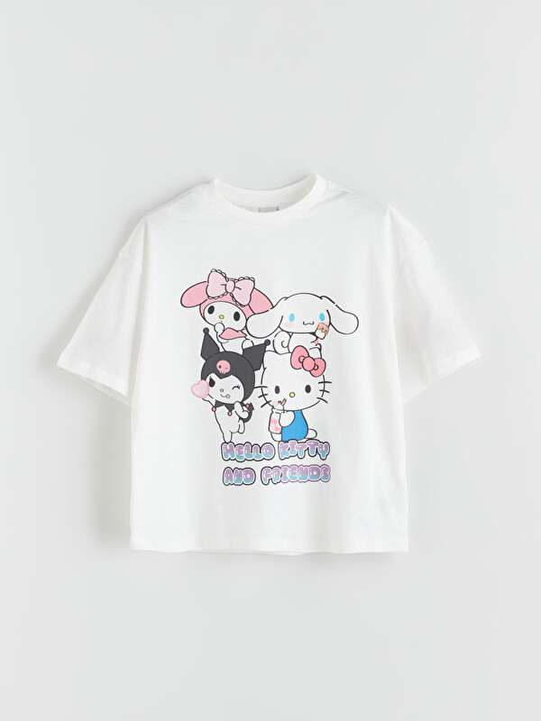 LCW Kids Hello Kitty ve Arkadaşları Baskılı Kız Çocuk Tişört