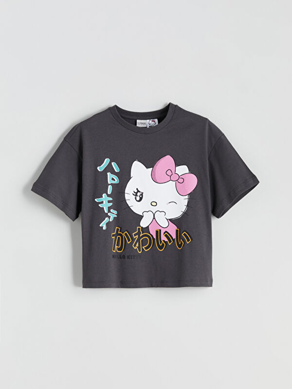 LCW Kids Bisiklet Yaka Hello Kitty Baskılı Kız Çocuk Tişört