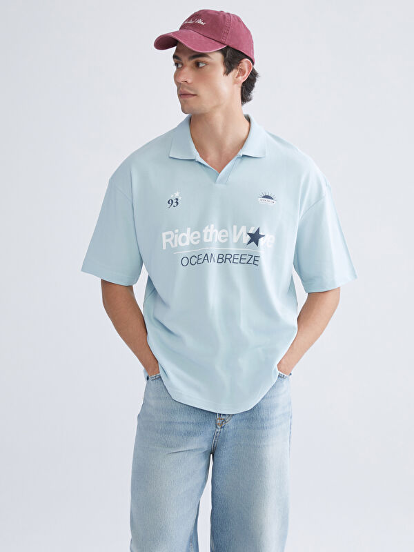 XSIDE Polo Yaka Baskılı Pike Erkek Tişört