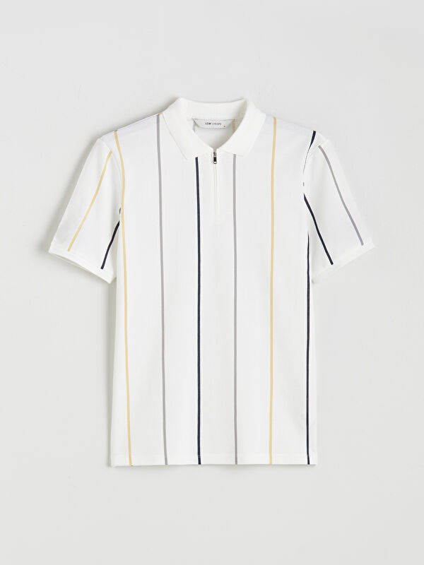 LCW Vision Polo Yaka Çizgili Pike Erkek Tişört