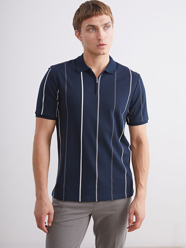 LCW Vision Polo Yaka Çizgili Pike Erkek Tişört