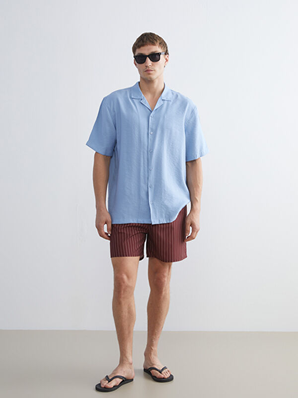 LCW SWIMWEAR Kısa Boy Çizgili Erkek Deniz Şortu