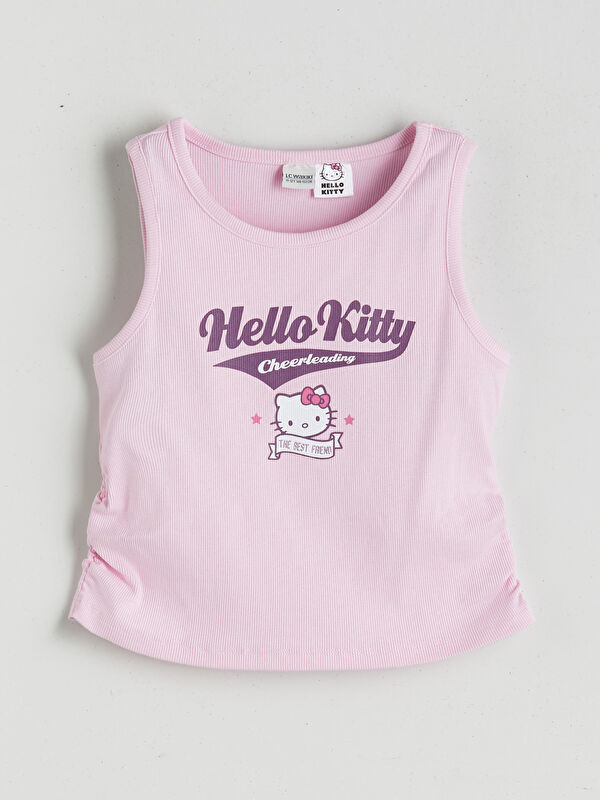 LCW Kids Bisiklet Yaka Hello Kitty Baskılı Kız Çocuk Crop Atlet