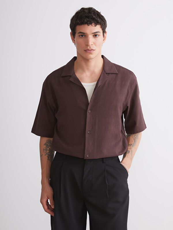 XSIDE Regular Fit Resort Collar Short Sleeve Men's Shirt
