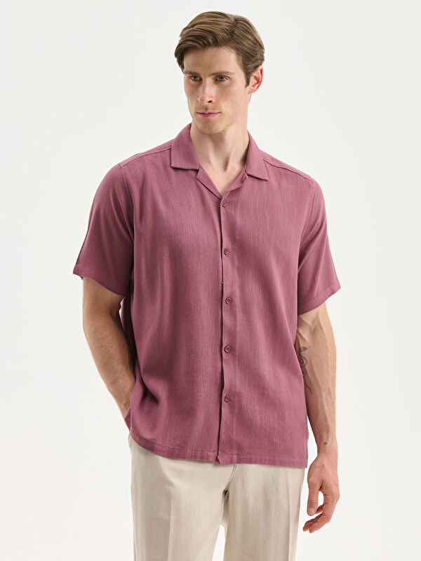 SOUTHBLUE Regular Fit Resort Yaka Keten Karışımlı Erkek Gömlek