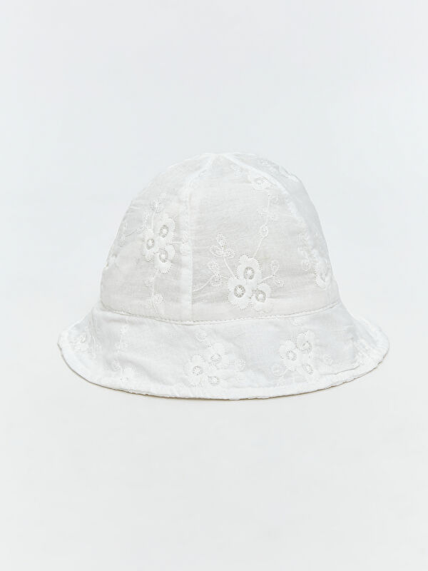 LCW baby Çiçek Nakışlı Kız Bebek Bucket Şapka