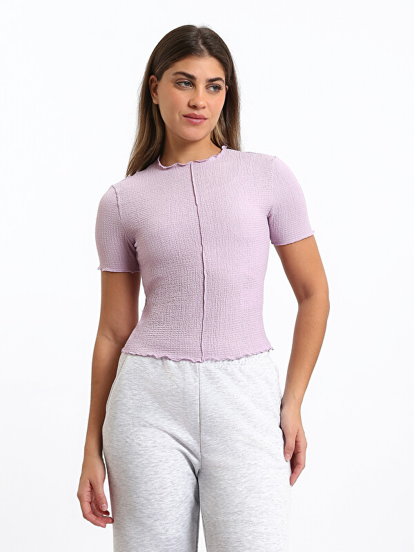 LCW Vision Crew Neck Textured Women's T-Shirt