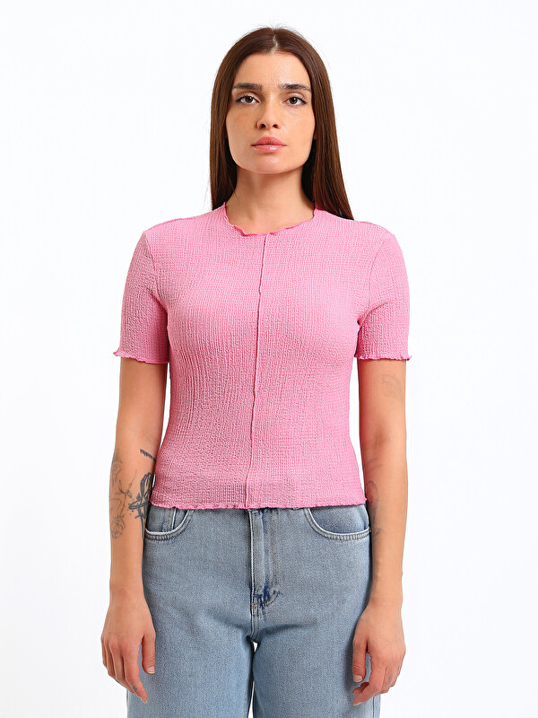 LCW Vision Crew Neck Textured Women's T-Shirt