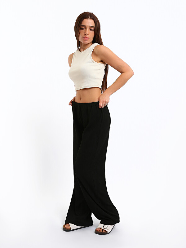 XSIDE Elastic Waist Wide Leg Women's Trousers